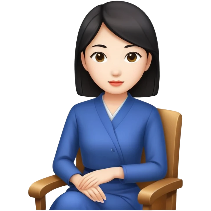 asian lady sitting on chair emoji