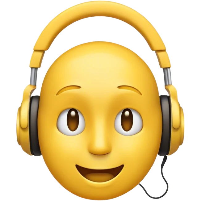 Cabeza de emoji escuchando musica y agitando su cabeza emoji
