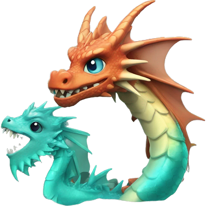 aqua dragon with TonCoin emoji