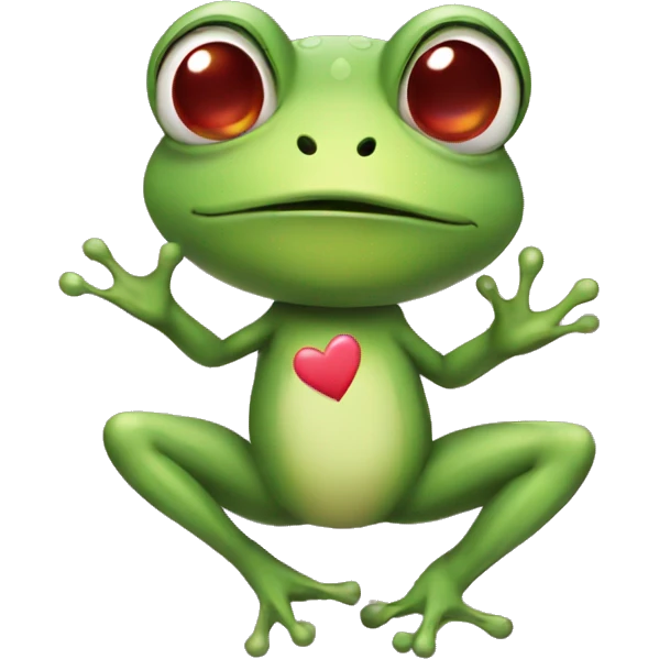 cute frog sending love emoji