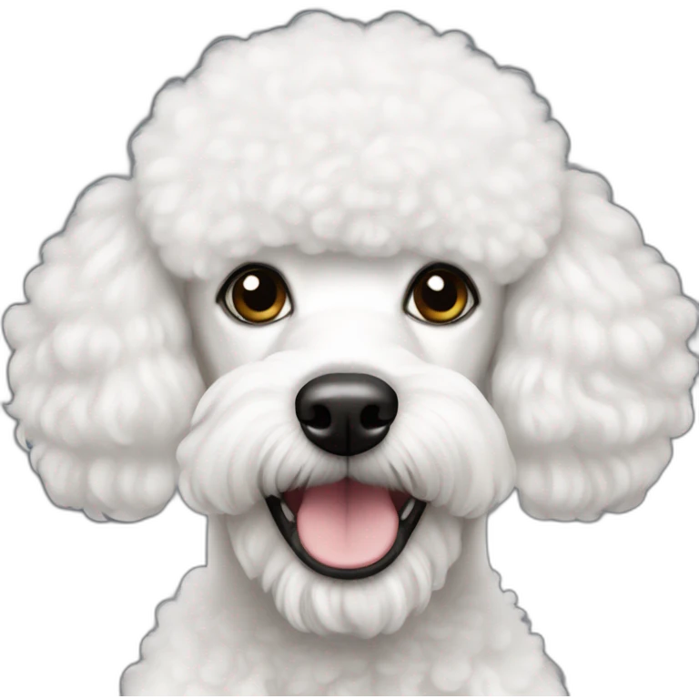 White poodle with dark afro emoji