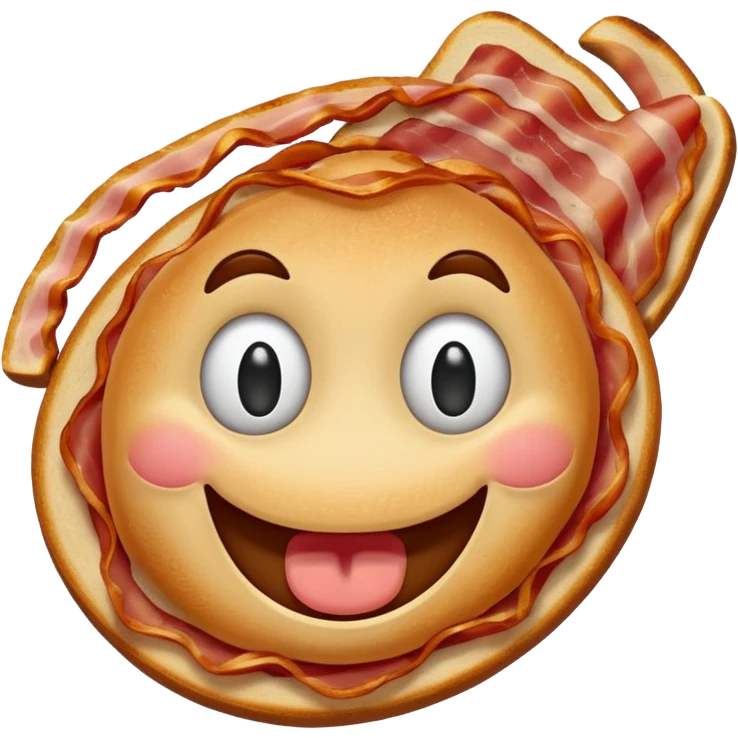 Streaky bacon with a happy face emoji