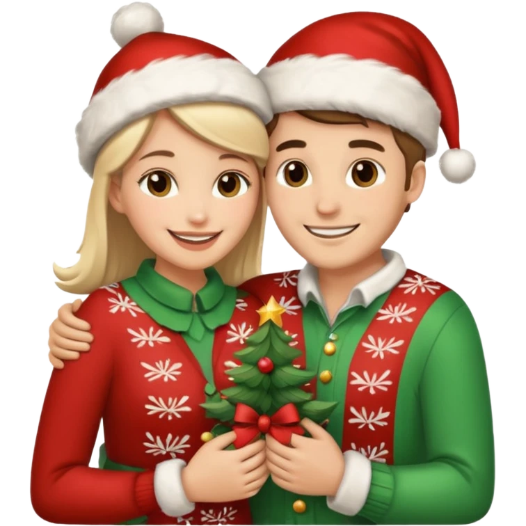 Due che si abbracciano natale emoji