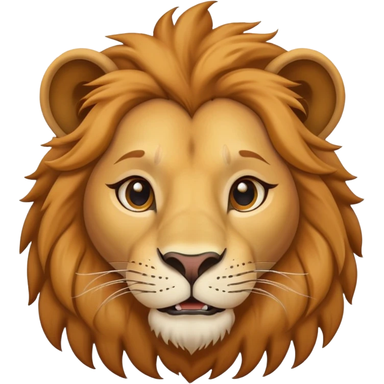 friendly anthropomorphised female lion head and shoulders emoji
