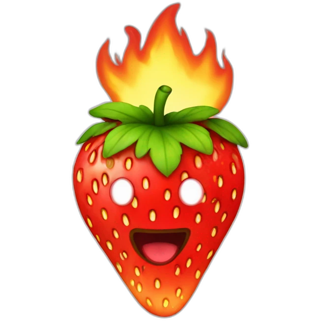 Strawberry in fire emoji