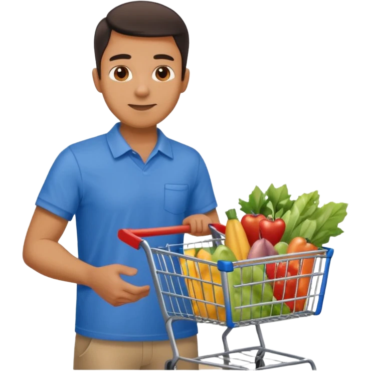 A man with a supermarket cart emoji