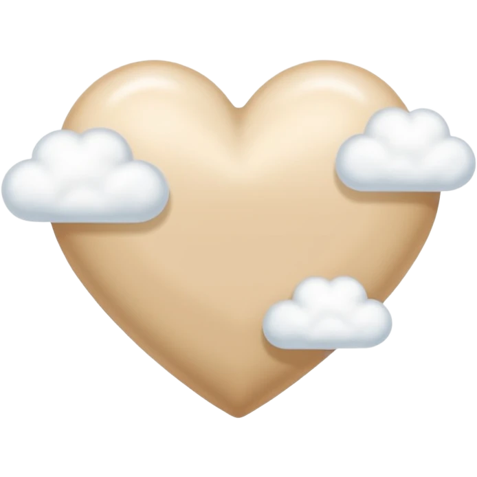 beige heart + cloud emoji