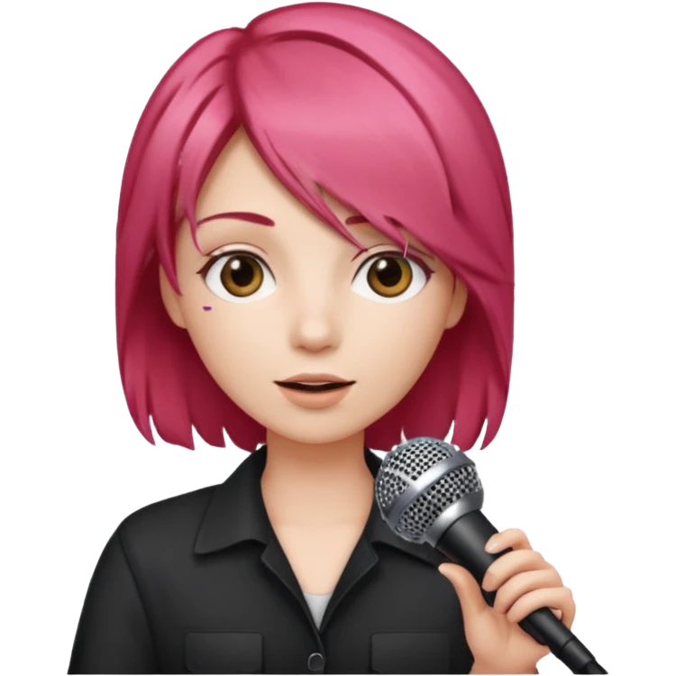 strawberry be hand the mic emoji