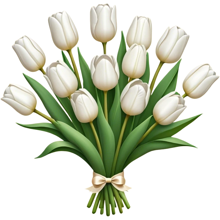 white tulip bouquet  emoji