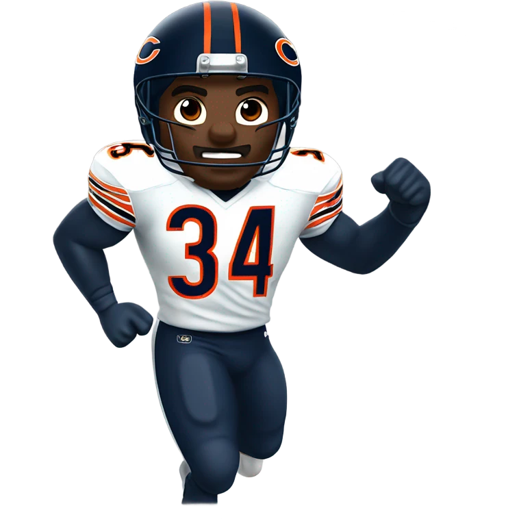 Chicago Bears Walter payton #34 running emoji