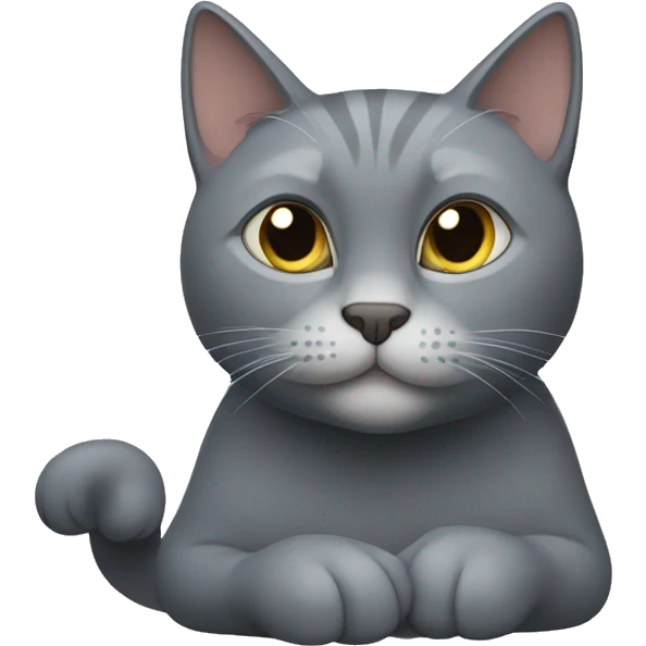 a gray cat in a hush pose emoji