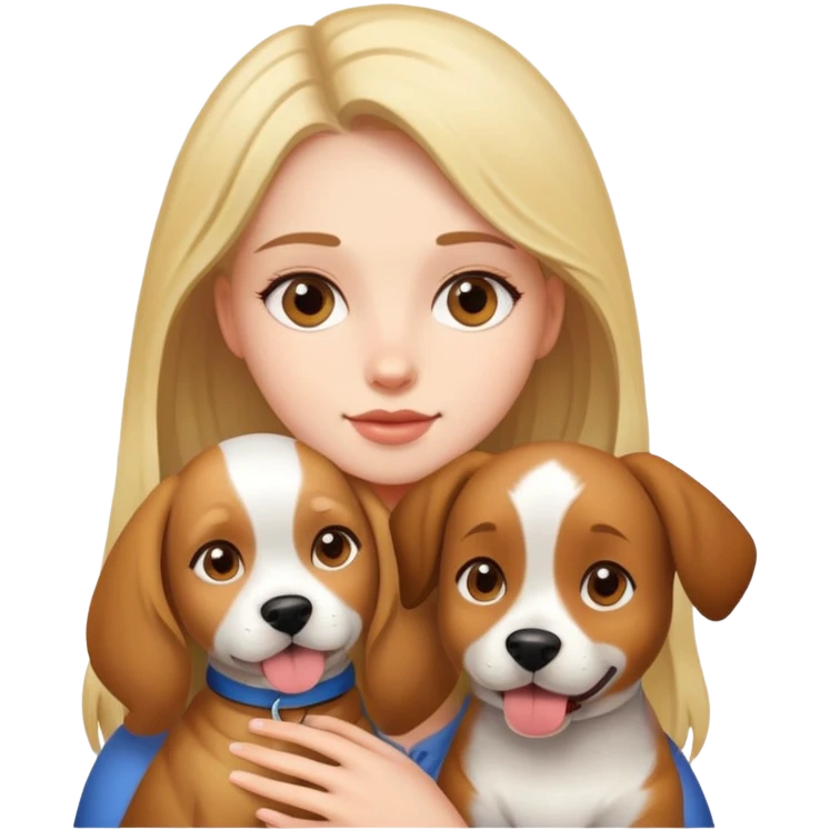 Niña con un perro emoji