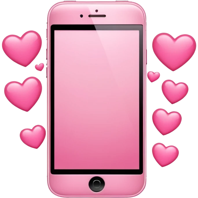 A cartoon pink iPhone with notification bubbles popping up nonstop, all with your name and hearts.  emoji