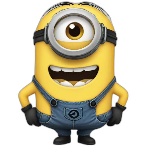 Minion faking a smile emoji