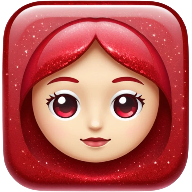 Ruby glitter RED emoji