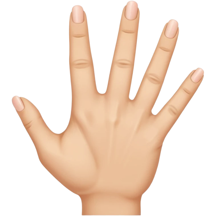 the ring finger, index finger, and middle finger facing up while the thumb and pinky finger are facing inwards towards the hand emoji