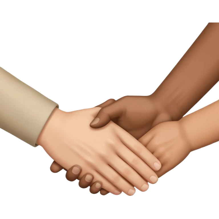 trio hand shake emoji
