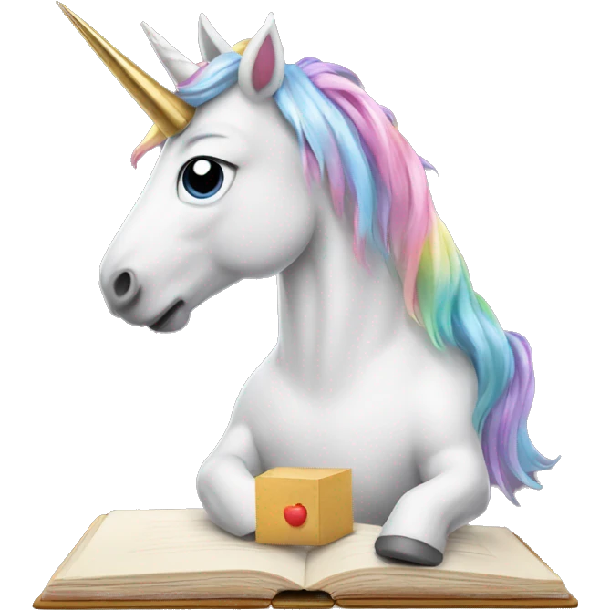 unicorn eating my homework emoji