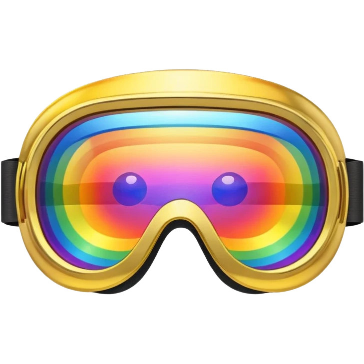 gold simulation rainbow visor goggles emoji