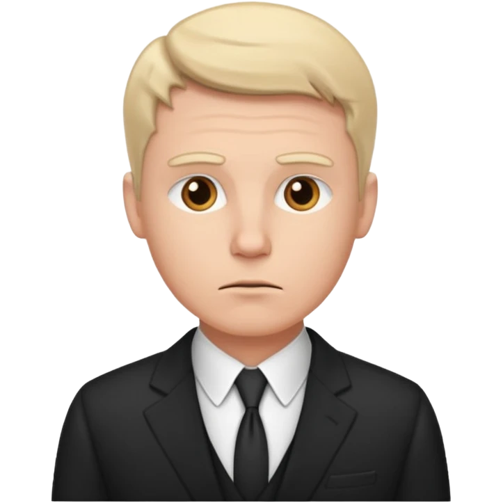 white man in formal suit thinking emoji