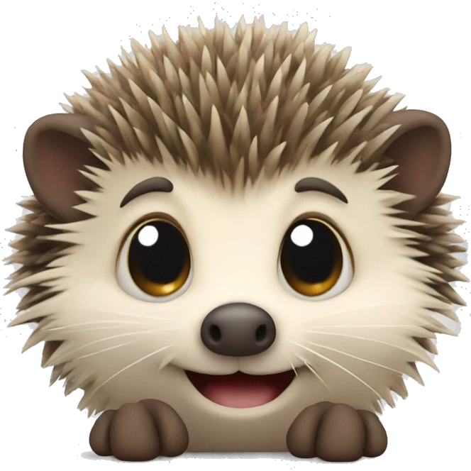 Cute little hedgehog waving his paw emoji