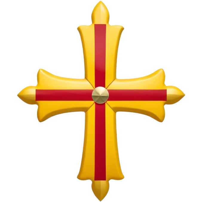 Drapeau de la Région Administrative Occitanie comme celui du conseil régional avec marqué « La Région Occitanie », sous forme de croix occitane jaune avec fond rouge emoji