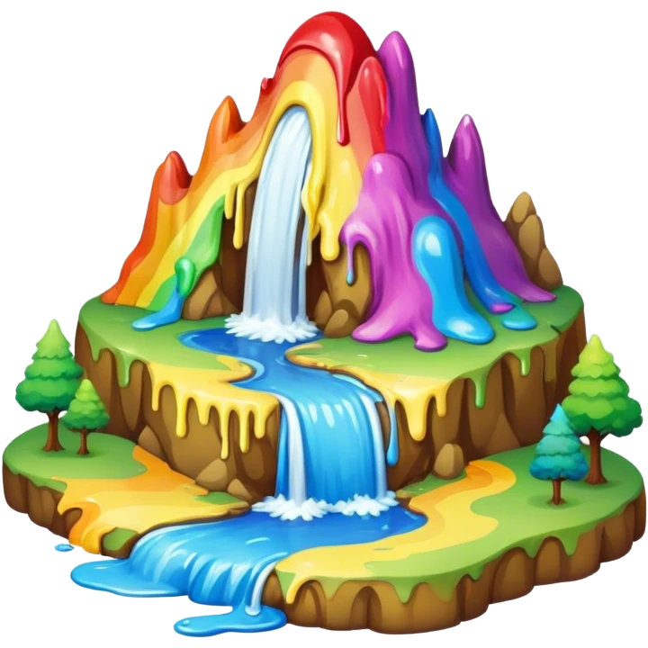 melting rainbow paint renaissance landscape emoji