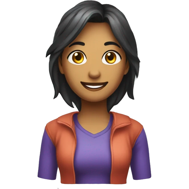 Uma rapariga a jogar um jogo num computador  emoji