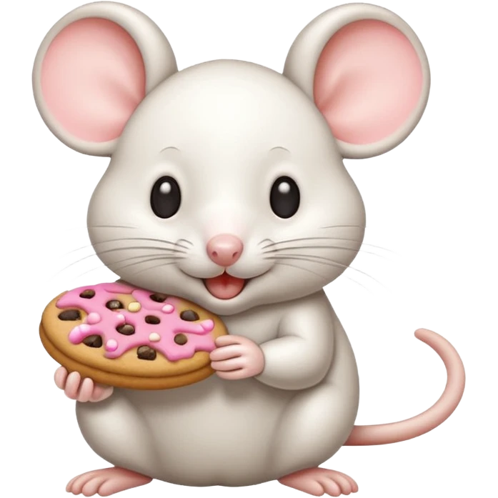 white mouse eating cookie emoji