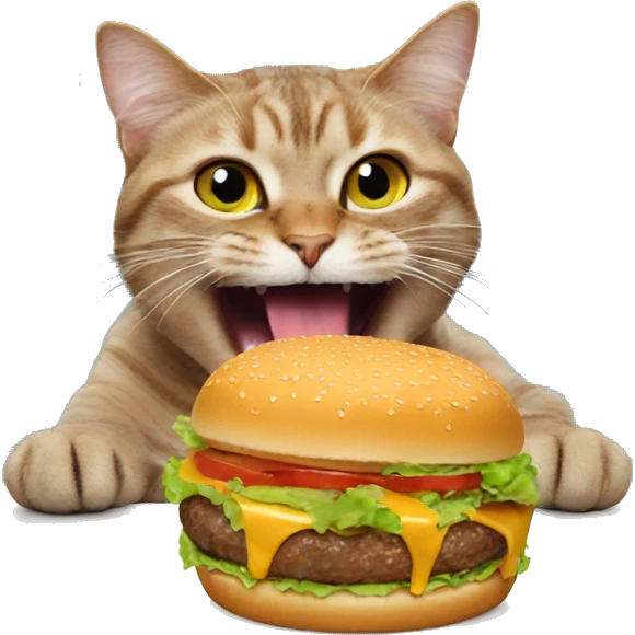 Cat eating burger  emoji