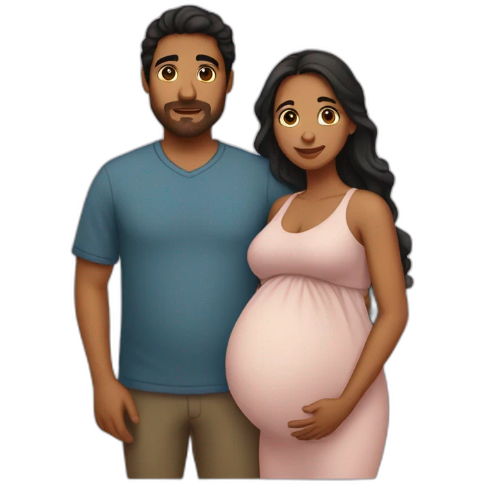 Latin half blood pregnant couple emoji