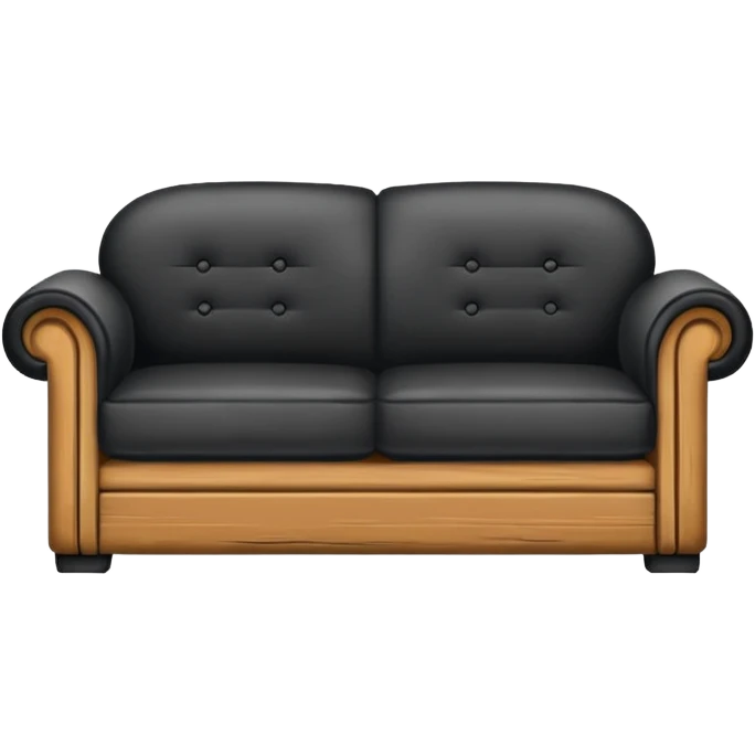 Minimalistic flat vector icon, iOS style, thin black contour on white background. Old sofa divided into two halves: one side worn out and shabby, the other side new and modern. Clean, no text, no shadows. emoji