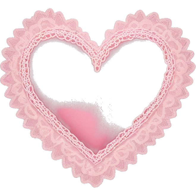 Pink heart with lace  emoji