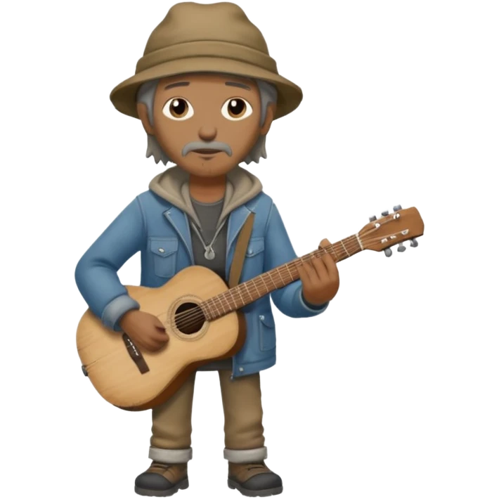 homeless busking emoji