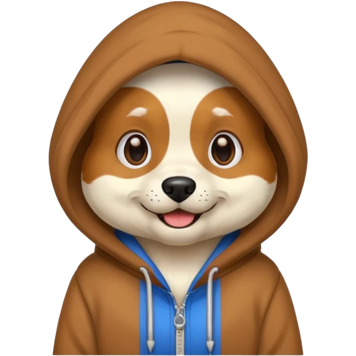 Dog wearing a hoodie emoji