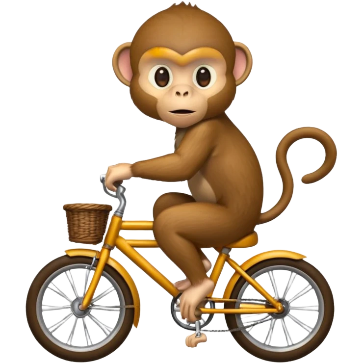 monkey sitting as if he was on a bike but no bike emoji
