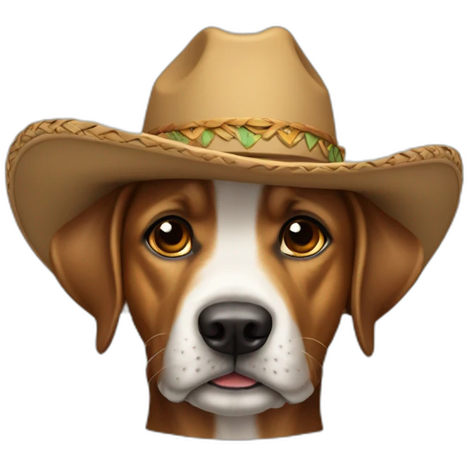 Perro con un sombrero de vaquero emoji