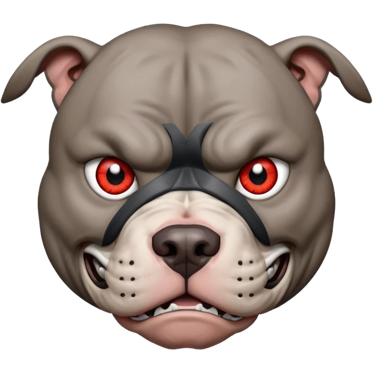 grey angry pitbull with sharingan eye emoji