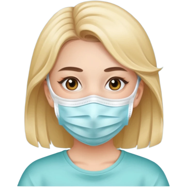 A girl with a face mask emoji