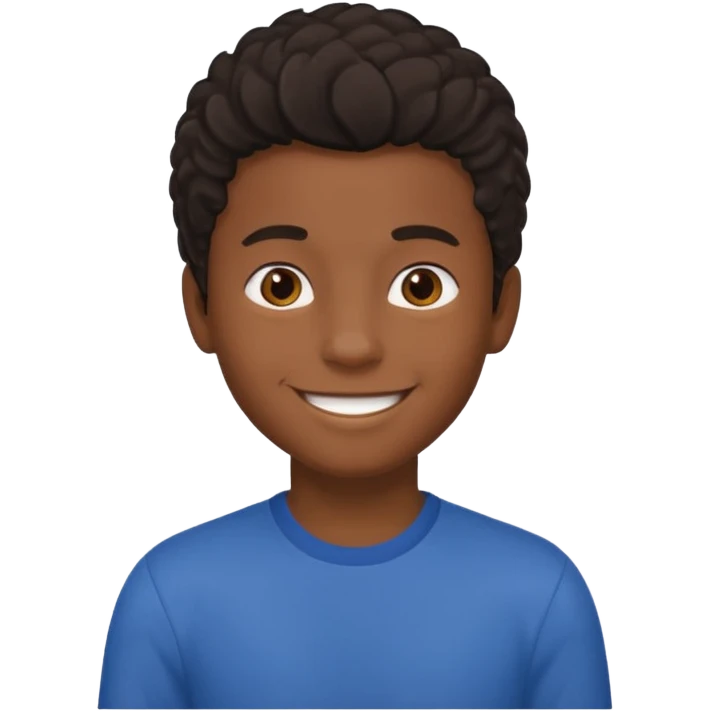 black boy with medium 4b hair  emoji