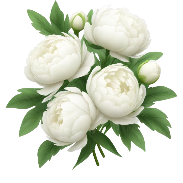 Bouquet of white peonies  emoji