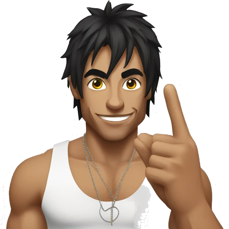zyzz giving a peace sign emoji