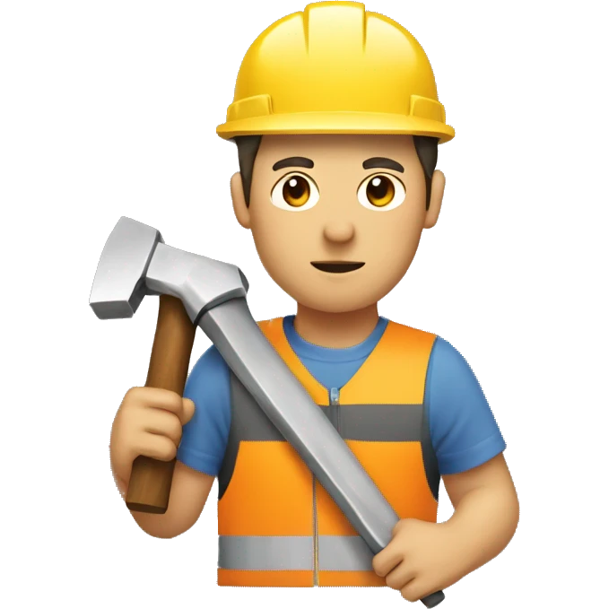 person with hardhat, computer, and hammer emoji