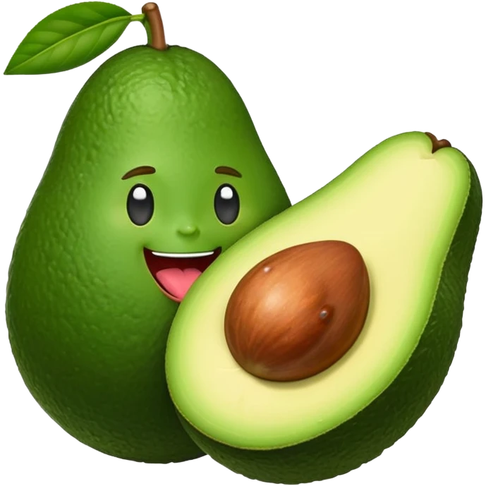avocado with its tongue sticking out emoji