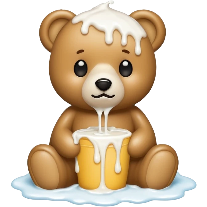 Teddy bear covered in milk emoji