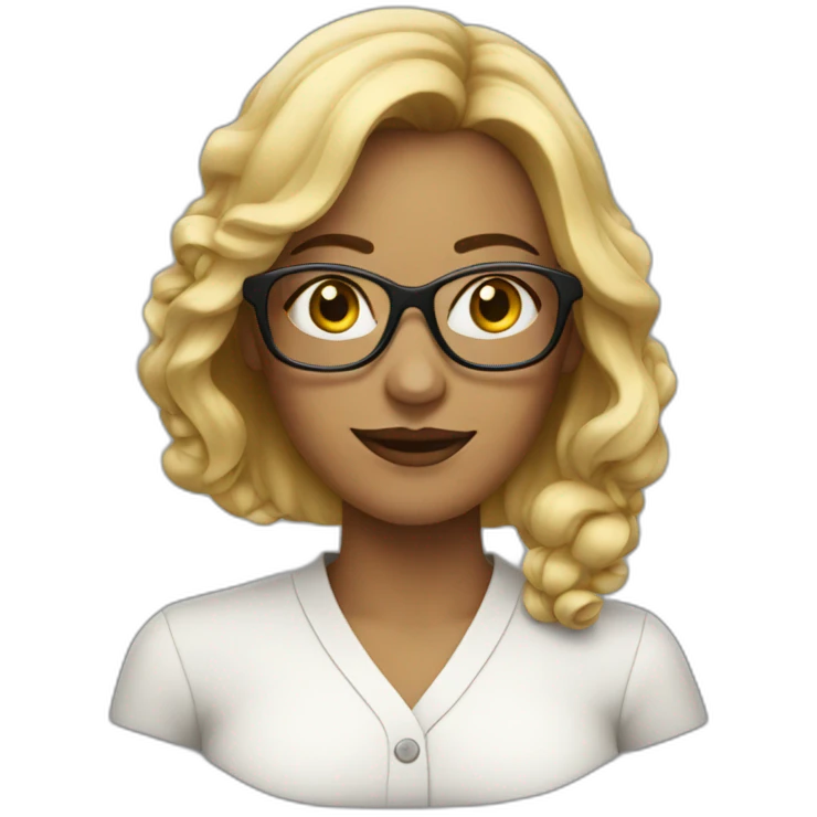 woman with glasses with numbers in background emoji