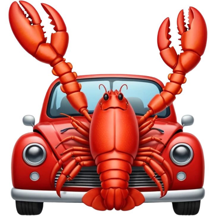Lobster benching a car emoji