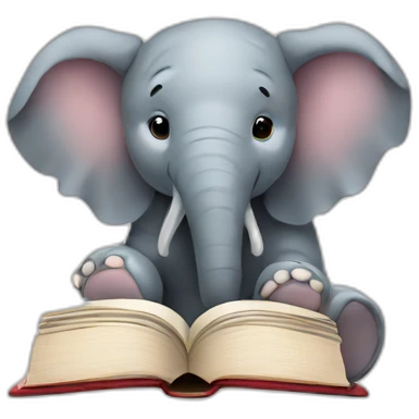 An elephant with a book emoji