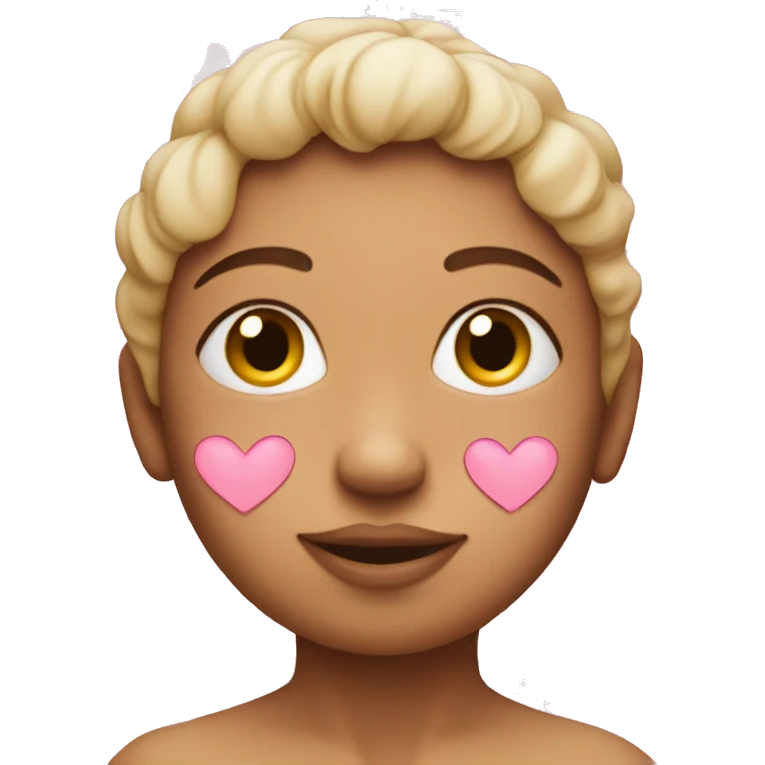 face surrounded by baby pink hearts emoji