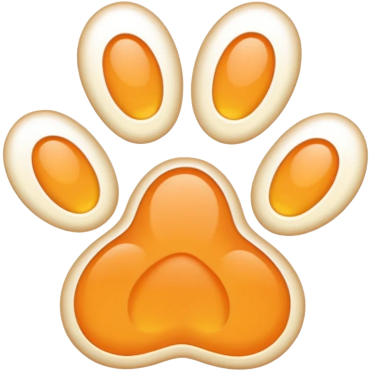 a very light pale pastel yellowy orange pawprint emoji